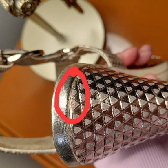 Karl Lagerfeld Cieone Muted Metallic Gold Heeled Sandals - Picture 9 of 9